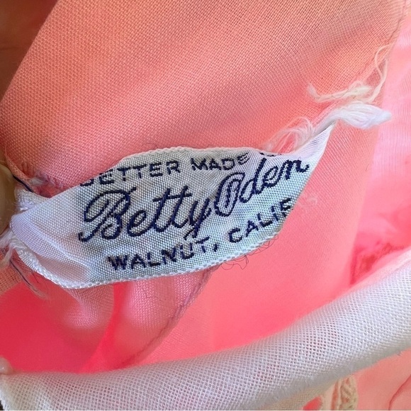 Vintage Betty Oden Full Circle Rosette Lace Party Pageant Dress Bubble Gum Pink - Picture 12 of 16